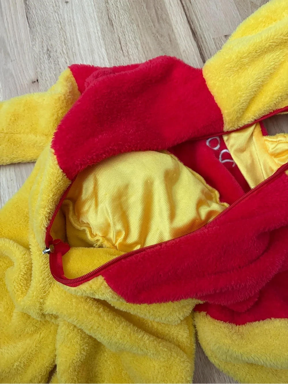 Disney Winnie the Pooh Plush Hooded Costume in Yellow and Red - Picture 5 of 5